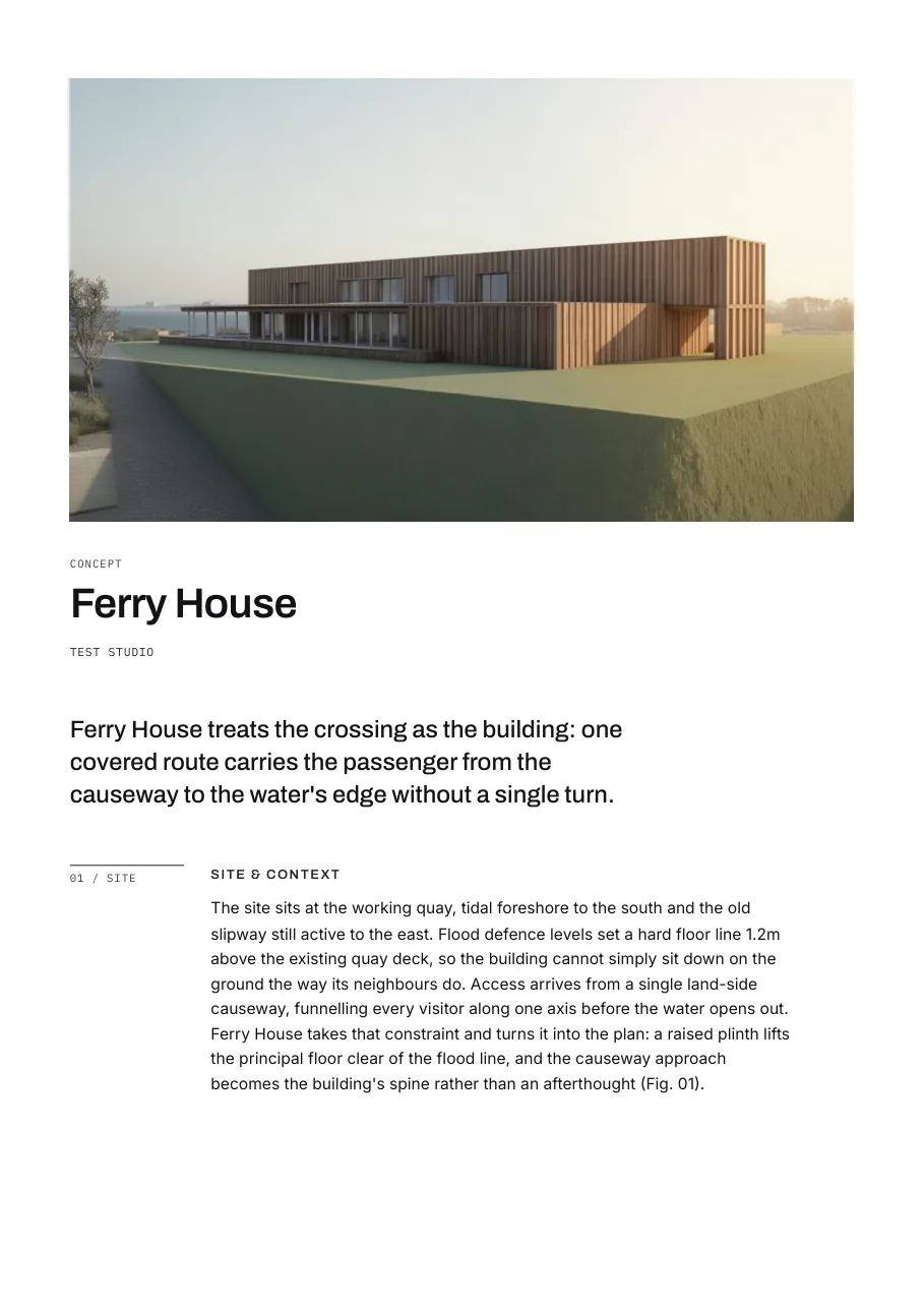 Ferry House example package, page 1
